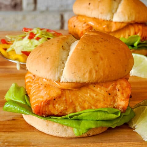 Cedar Planked Salmon Burger