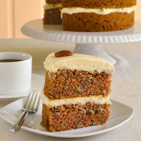 Maple Pecan Carrot Cake with Maple Buttercream Frosting