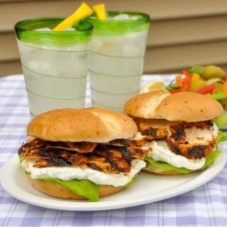 Chicken Souvlaki Sandwiches with Lemon Mint Taztziki