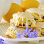 Lemon Cranberry Scones, with a simple delicious lemon glaze.