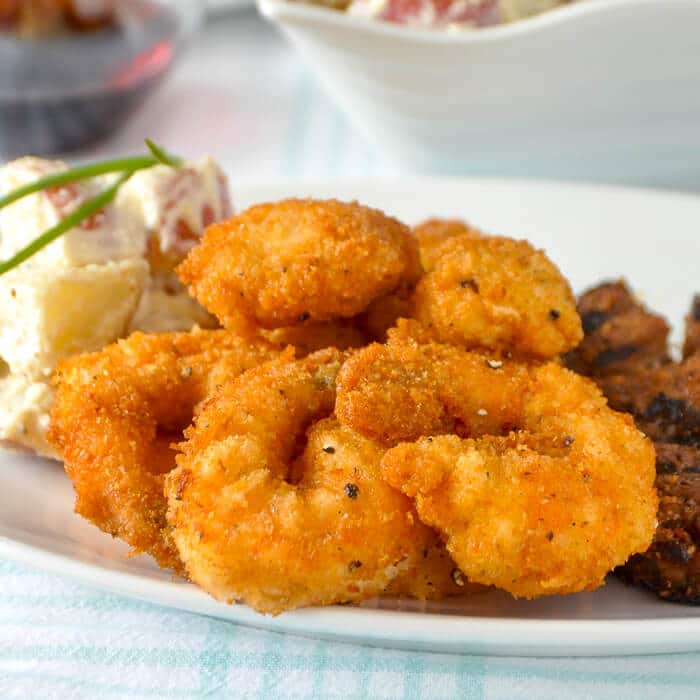 Parmesan Shrimp or Scallops. On their own or with a Surf 'n Turf dinner!