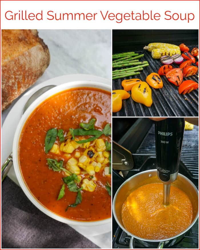 Grilled Vegetable Soup Photo collage for Pinterest