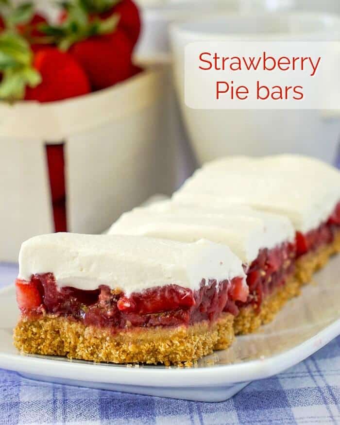 Strawberry Pie Bars photo with text