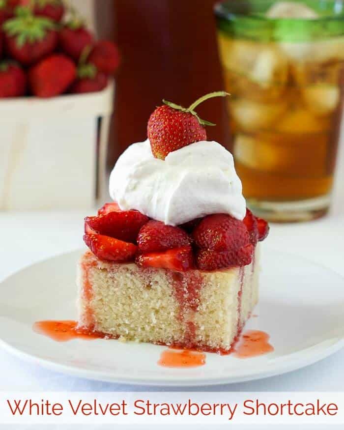 White Velvet Strawberry Shortcake image with title text