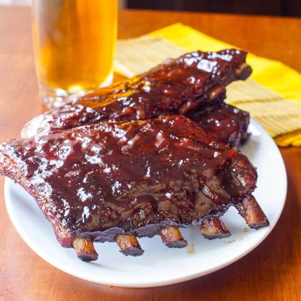 Honey Barbecue Ribs. Tender sweet sticky BBQ ribs from the oven!
