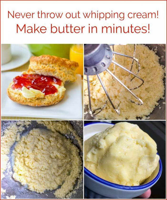 Homemade Butter, how to make it from Whipping Cream
