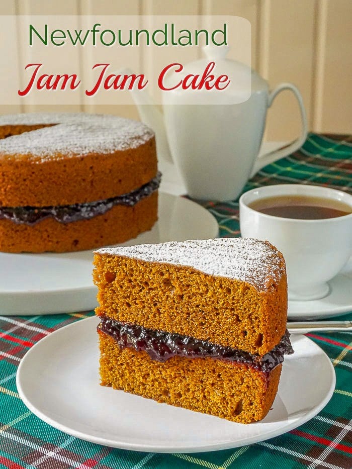 Jam Jam Cake image with title text for Pinterest