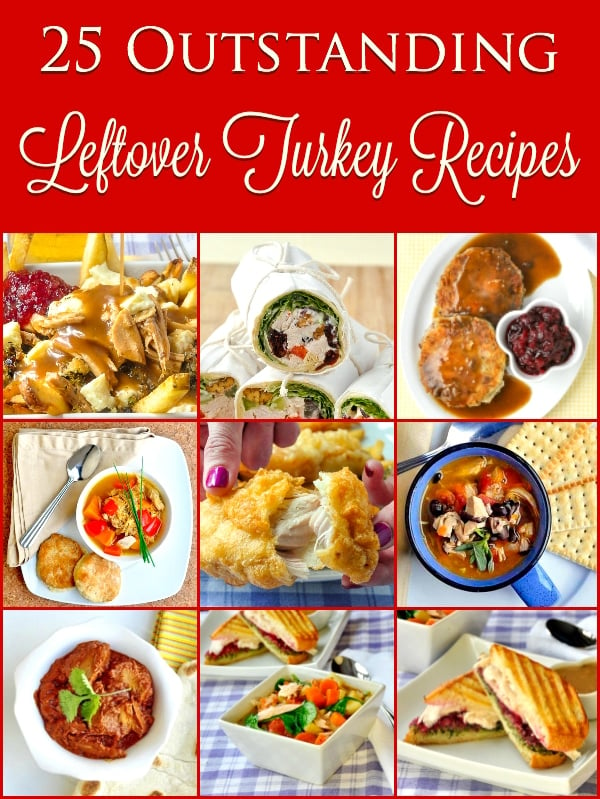 25 Outstanding Leftover Turkey Recipes image with title text for Pinterest.