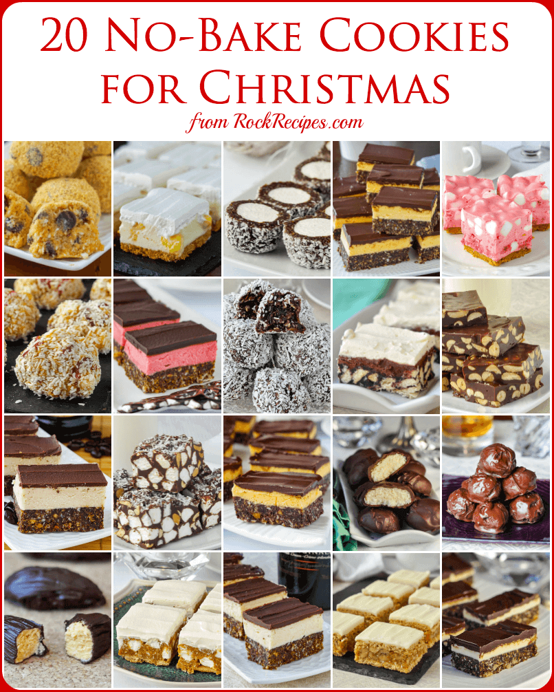 20 no bake cookies for Christmas