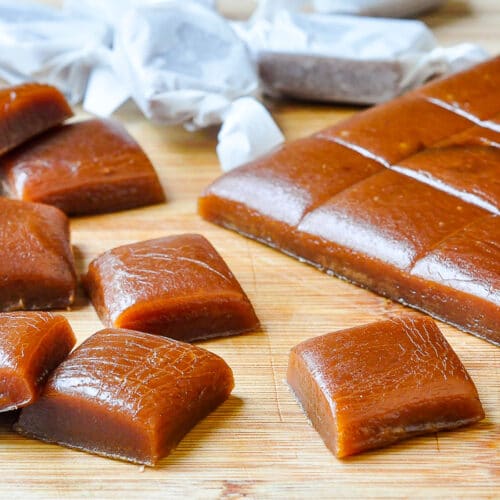 Homemade Chewy Caramels. Maybe the easiest caramel candy ever!