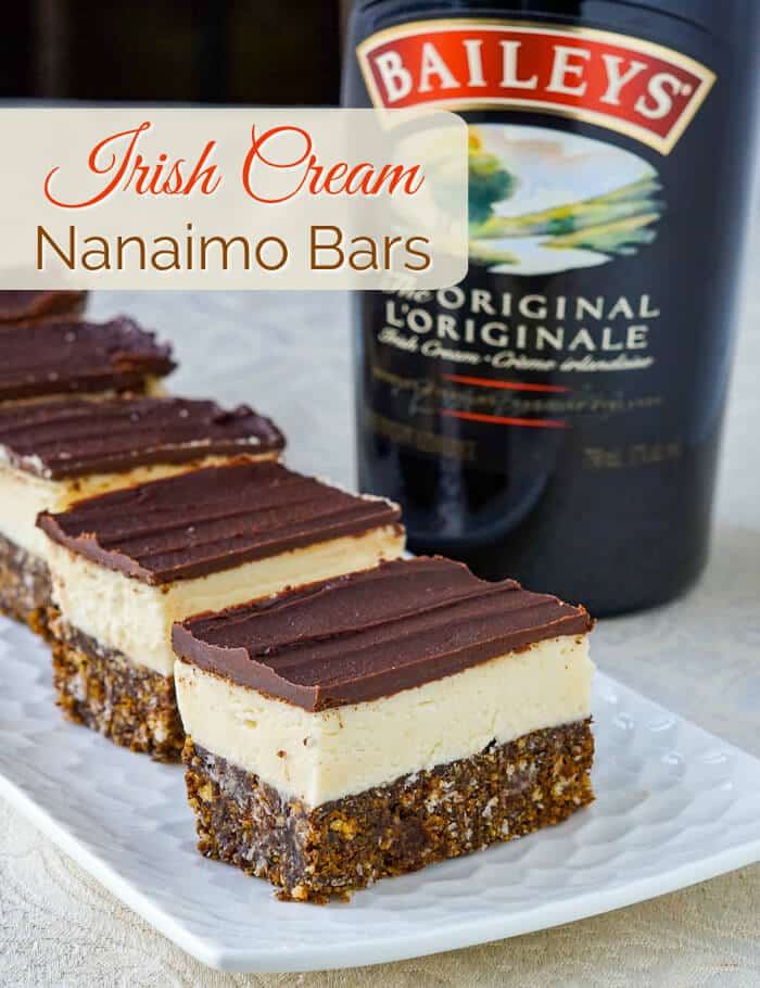 Irish Cream Nanaimo Bars image with title text