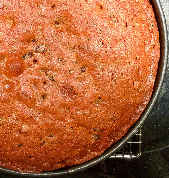 Rum Raisin Fruitcake just out of the oven.