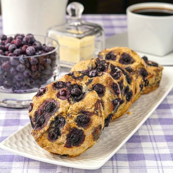 Blueberry Scones, whole wheat and no sugar added. Rock Recipes