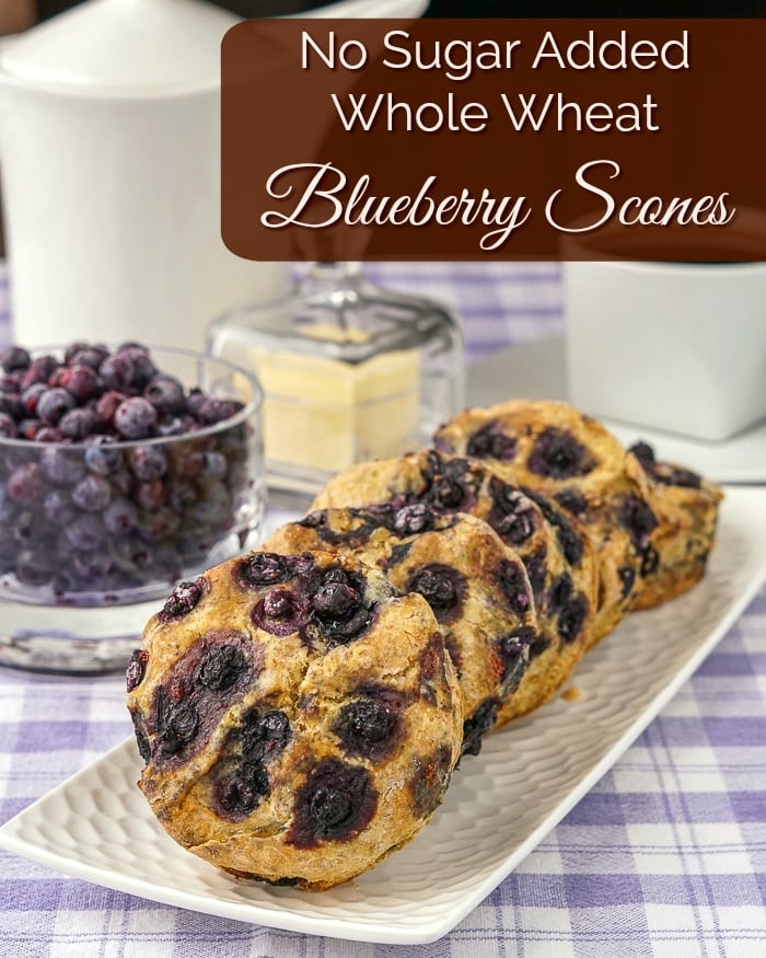 Blueberry Scones , whole Wheat with no sugar added image with title text