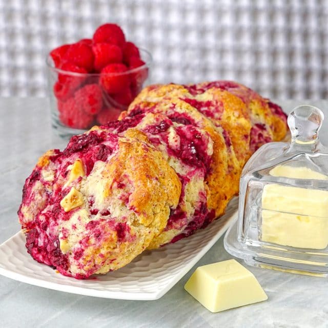 Raspberry White Chocolate Scones.The most delicious you'll ever taste!