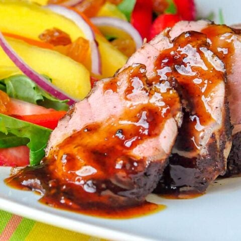 Rum Spice Glazed Pork Tenderloin close up