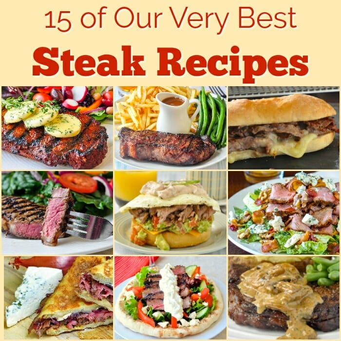 Best Steak recipes square featured image with title text