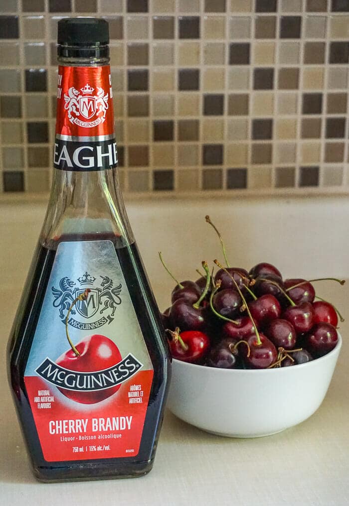 Cherries and Cherry Brandy for Black Forest Pie