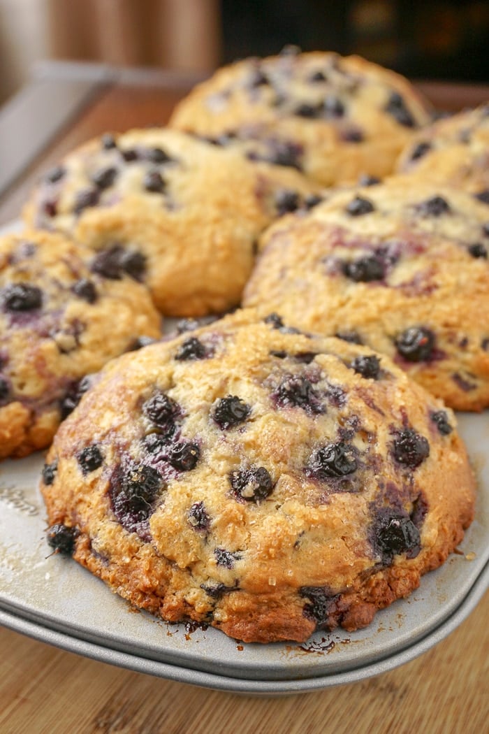 Bakery Style Blueberry Muffins fresh from the oven