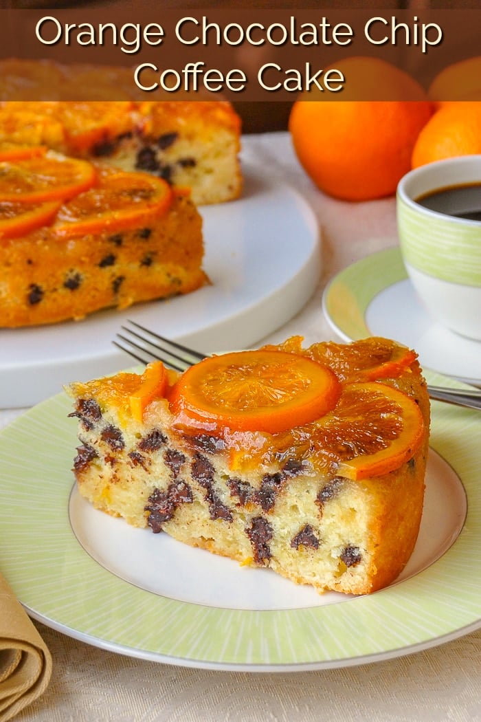 Orange Chocolate Chip Coffee Cake photo with title text for Pinterest