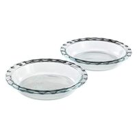 Pyrex Easy Grab 9.5-Inch Glass Pie Plate, 2 Pack