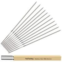 Kabob Skewers(Set of 20), 14'' Stainless Steel BBQ Barbecue Skewers Flat Metal Grilling Skewers Set, Reusable BBQ Sticks with Portable Storage Tube