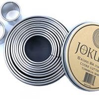 JOKUMO 12 Piece Plain Round Pastry/Cookie Cutter Set Heavy Duty Commercial Grade 18/8 304 Stainless Steel - Metal Marked Size - Perfect for Cooking Enthusiast