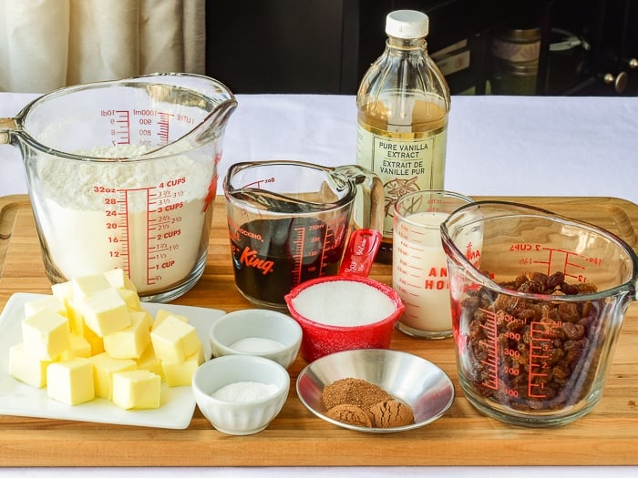 Ingredients for Molasses Raisin Tea Buns