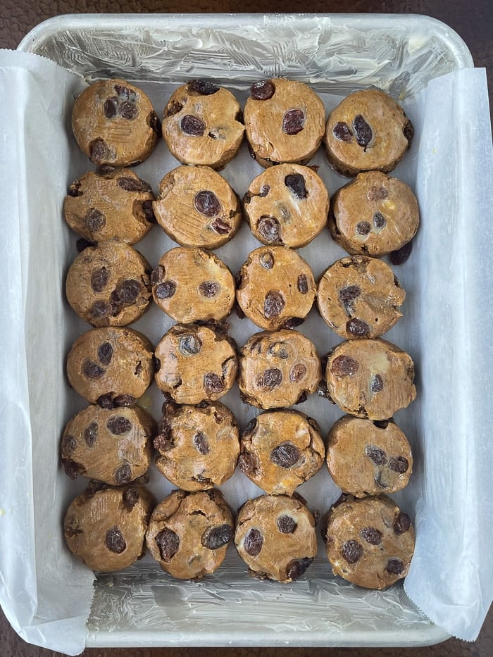 Molasses Raisin Tea Buns ready for the oven