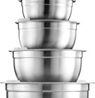 FineDine Premium Various Sizes Stainless Steel Mixing Bowl (10 Piece) With Airtight Lids