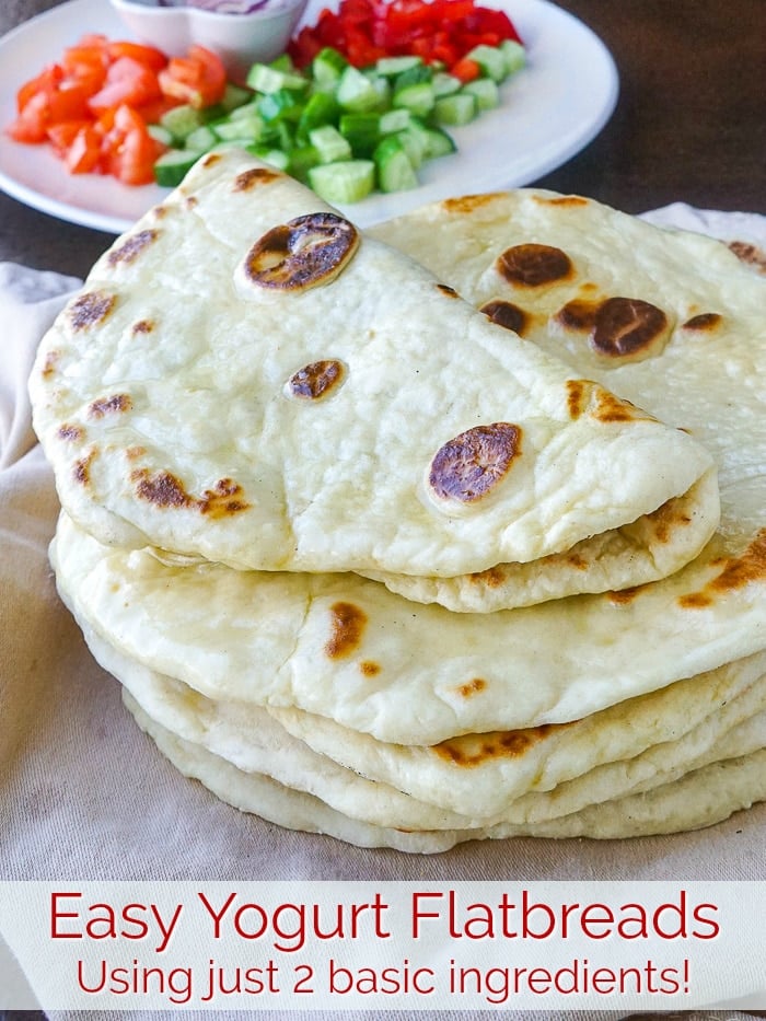 Yogurt Flatbreads photo with title text for Pinterest