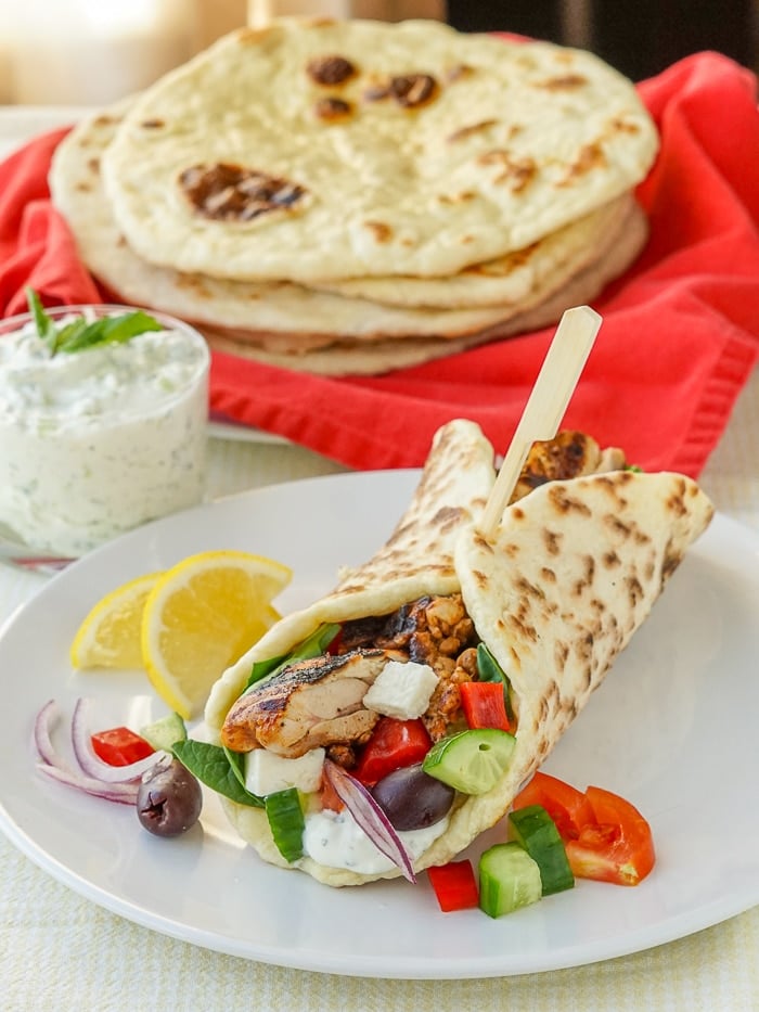 Yogurt Flatbreads used for Chicken Souvlaki Wraps