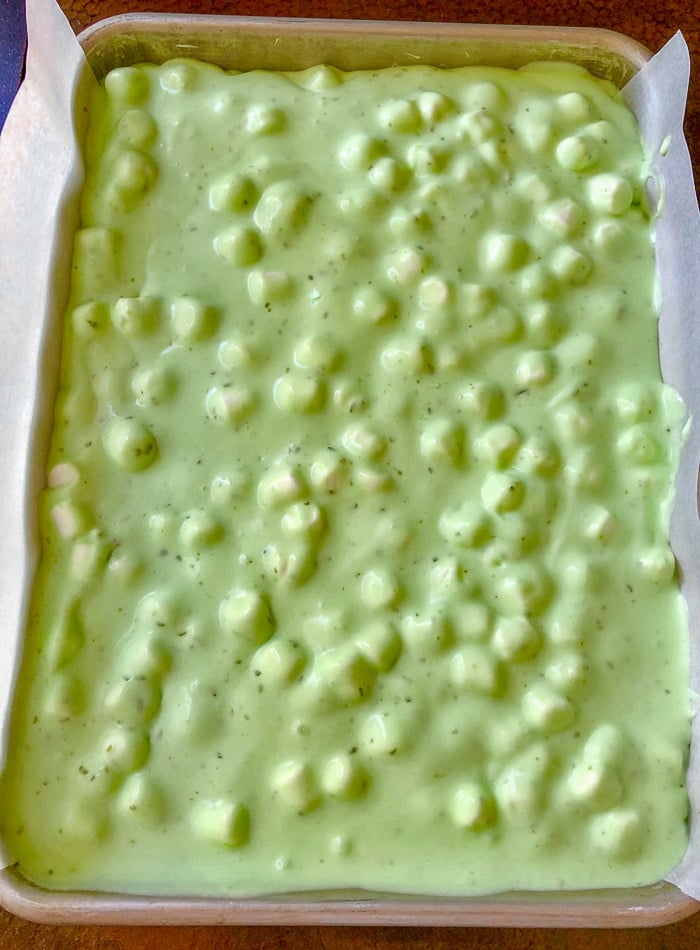 Lime Chiffon Squares ready for the freezer
