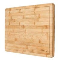 Premium Organic Bamboo Extra Large Cutting Board and Serving Tray with Drip Groove