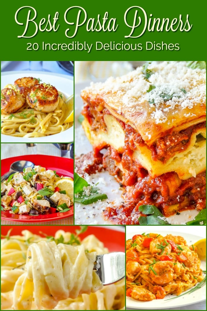 Best Pasta Dinners photo with title text for Pinterest