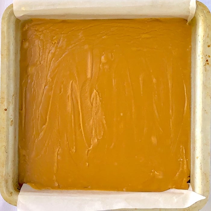 Old Fashioned Brown Sugar Fudge cooled and set in 8 inch pan