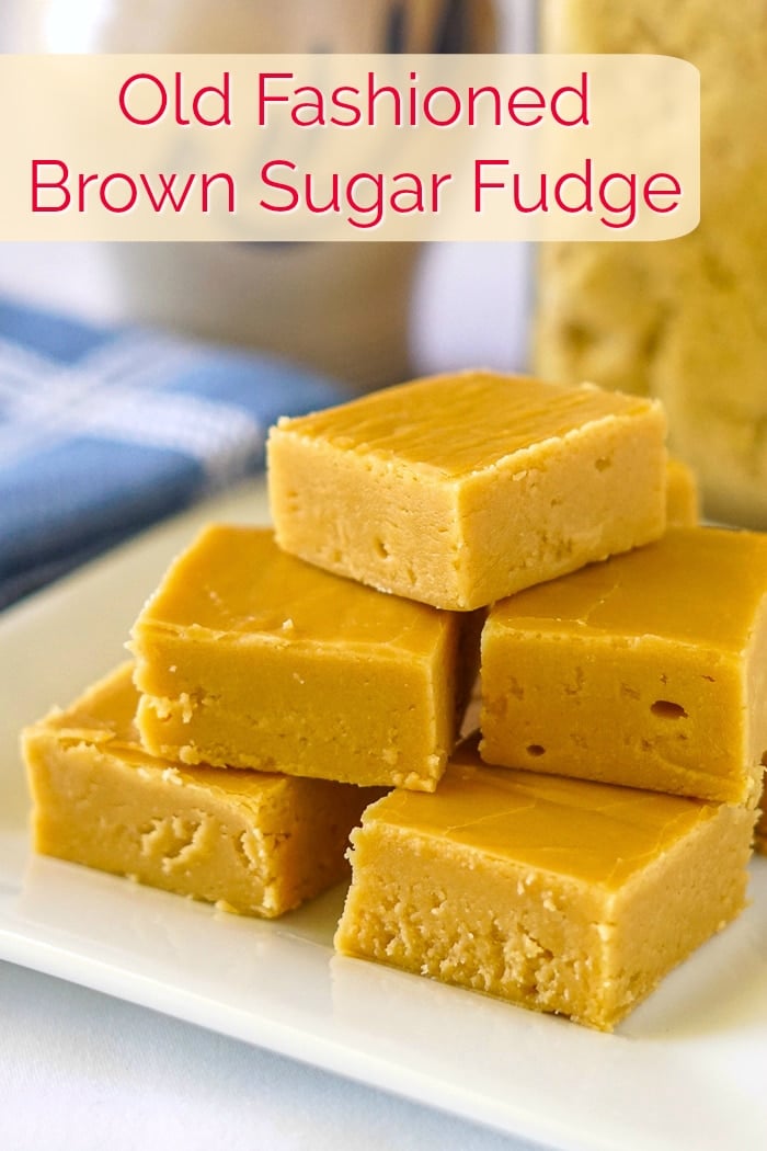 Old Fashioned Brown Sugar Fudge photo with title text for Pinterest