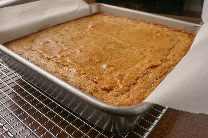 The Best Blondies just out of the oven