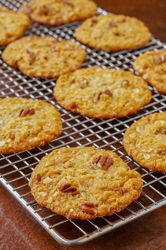 Anzac Cookies Cooling on a wire rack