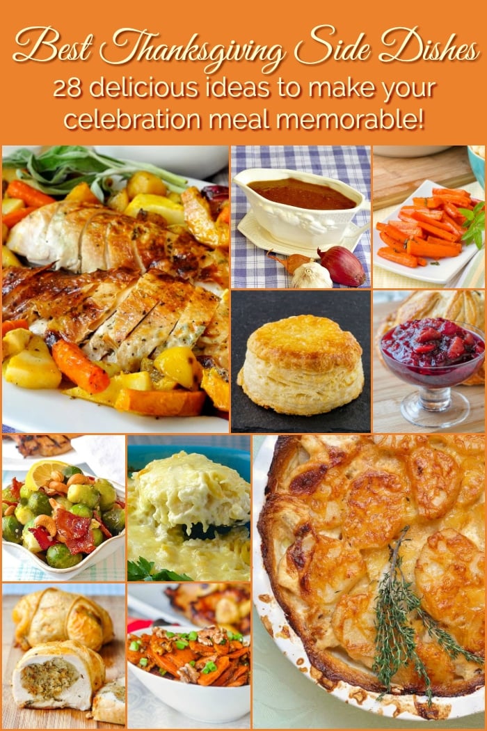 Best Thanksgiving Side Dishes photo collage with title text added for Pinterest