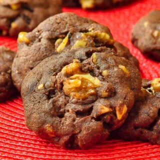 Close up photo of Walnut Brownie Cookies