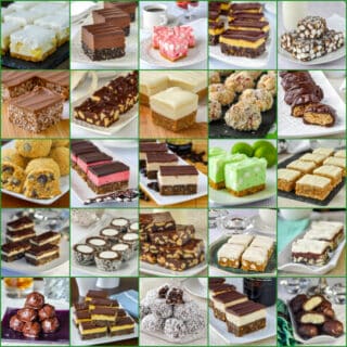 No Bake Christmas Cookies Collage featured image