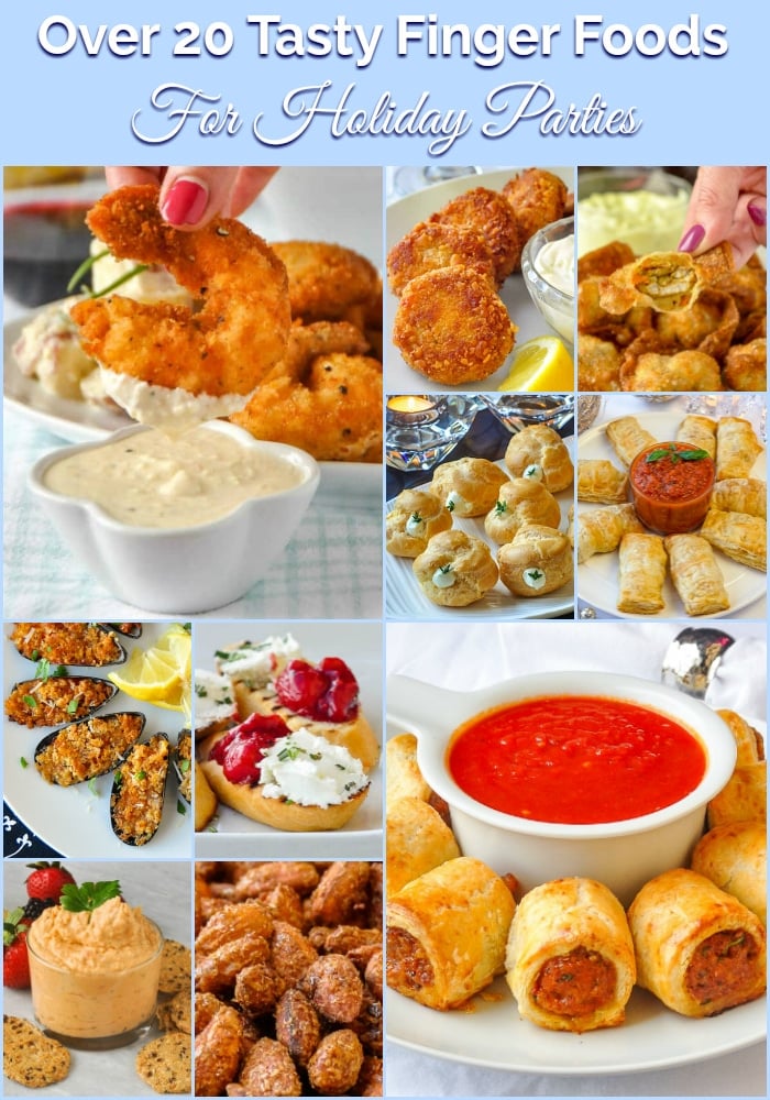 Best Finger Foods for Holiday Parties photo collage with title text for Pinterest