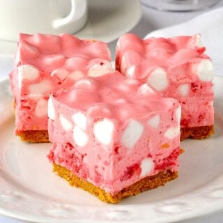 Strawberry Chiffon Squares close up photo of 3 squares