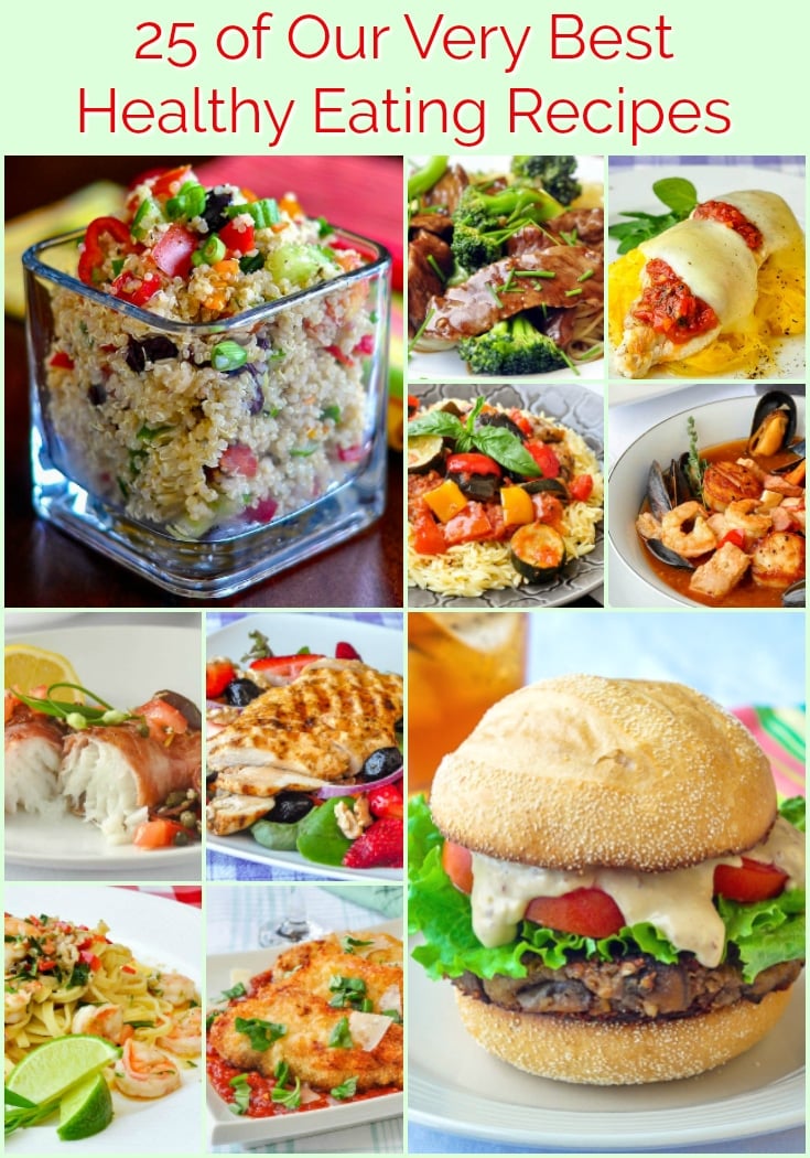 Best Healthy Eating Recipes photo collage with title text for Pinterest