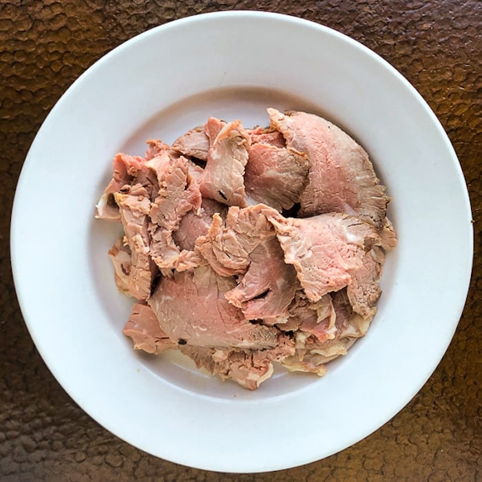 The thinner the better for the leftover roast beef