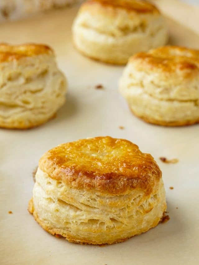 Freezer Biscuits. Perfect flaky buttery biscuits straight from freezer