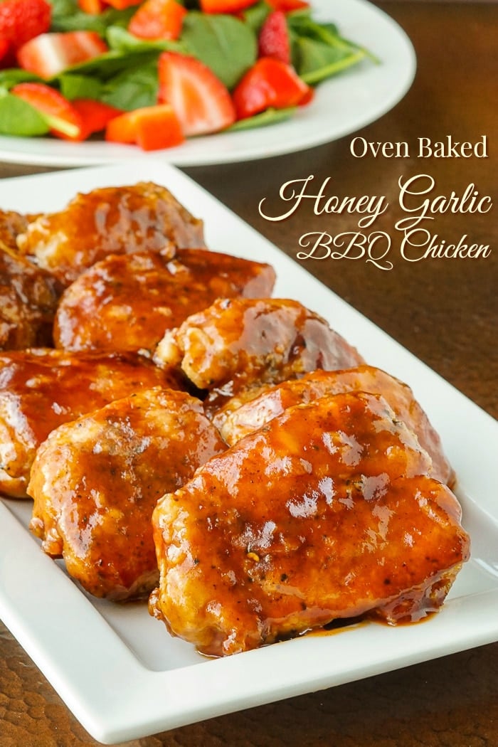 Honey Garlic Barbecue Chicken photo with title text for Pinterest