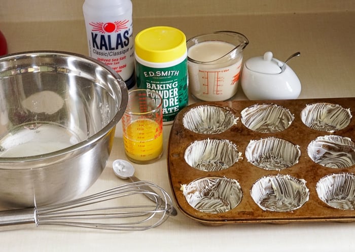 Simple ingredients are all thats needed for Biscuit Muffin Bread