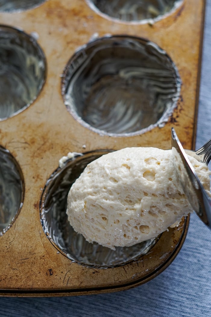 Spoon the batter into the prepared pan